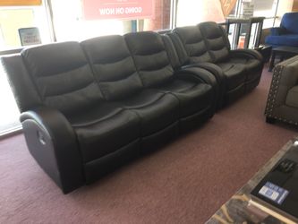 💥 Brand New Black Reclining Sofa Loveseat Livingroom Set Blowout💥 $50 Down Takes It Home Today!