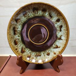 McCoys Brown Drip Glaze Pottery Saucer 