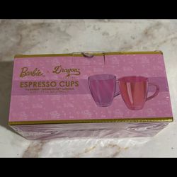 Dragon Glassware X Barbie Espresso Cups "Dreamhouse" Collection, Pink & Magenta