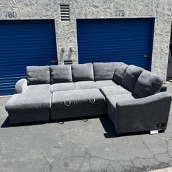 FREE Local Delivery – Coddle Aria 3-Piece Sleeper Sectional w/ Storage Chaise – Gray (New)