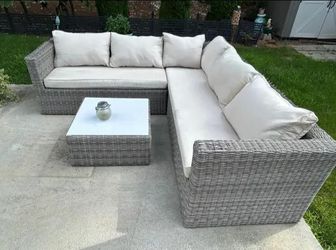 Outdoor Wicker Sectional Patio Set with Coffee Table