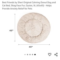 45" By45" Donut Dog Bed  New Xlarge New Price Firm