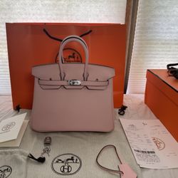Hermès Birkin 25 Rose Sakura — Full Set 🩷