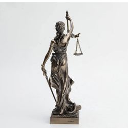 US 13 Inch La Justicia Blind Folded Women Cold Cast Bronze Figurine