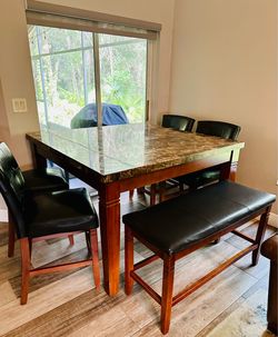 Marble High Top Dining Table