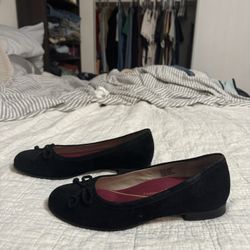 Munro Joslynn Flat Ballet Bow Casual Comfort Slip On Black Suede Flats...