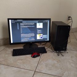 HP Ryzen computer with monitor 