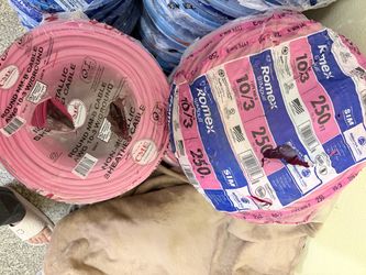 250 ft. 10/3 Solid Romex SIMpull CU NM-B with G Wire Pink Coil