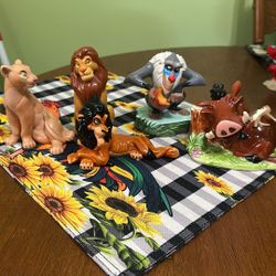 Vintage Lion King Porcelain Figurines-Japan-Rafiki-Simba-Timon And Pumba-Nala-Scar