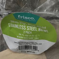 Stainless Steel Medium-large Dog Plate Set Of 2