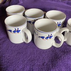 6 Pc Royal blue goose mugs