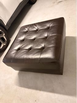 Leather ottoman