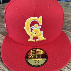 NEW ERA 59FIFTY BURGER PACK LOS ANGELES ANGELS 35TH ANNIVERSARY PATCH HAT Size: 7 3/4