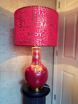 “Love in Red” Contemporary Table Lamp 26inches tall