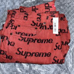 Supreme Frayed Logo Denim 