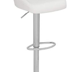 Fargo White Faux Leather Adjustable Swivel Bar Stool