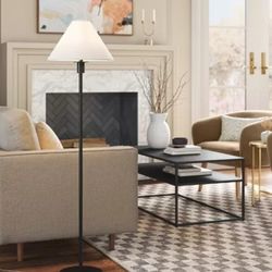 Stick Floor Lamp with Tapered Shade Black - Threshold