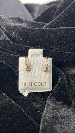 14kt gold tri color hoop earrings