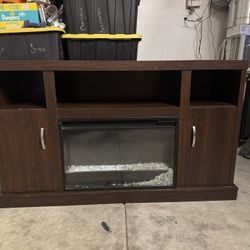 TV Stand With Electric Fireplace - $70