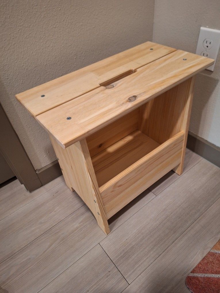 Ikea PERJOHAN Stool with storage, pine