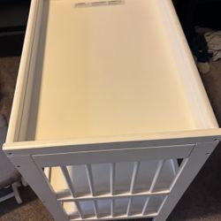 All-White IKEA Baby Changing Table with Shelf