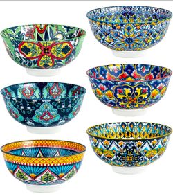 Boho Cereal and Soup Bowls Set of 6