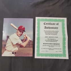 Vtg 1995 Philadelphia Phillies Rich Ashburn Autographed Signed Photo