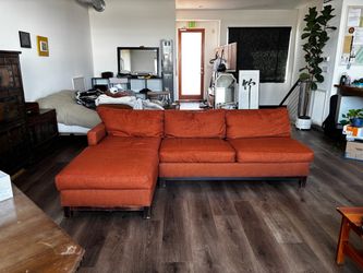 Orange Right L-shaped Sofa