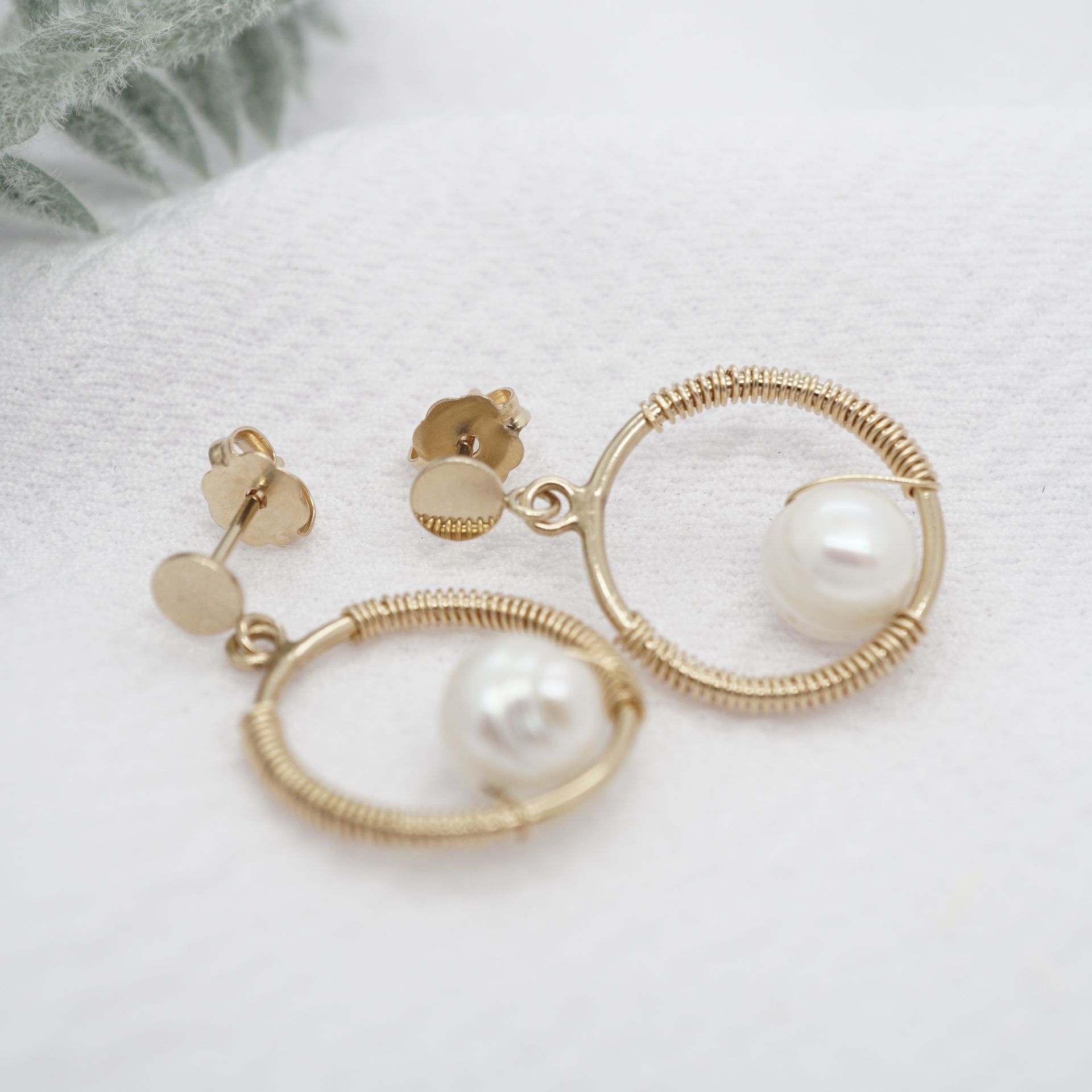14kt Gold Filled Pearl Earrings, Handmade Fresh WaterPearl...