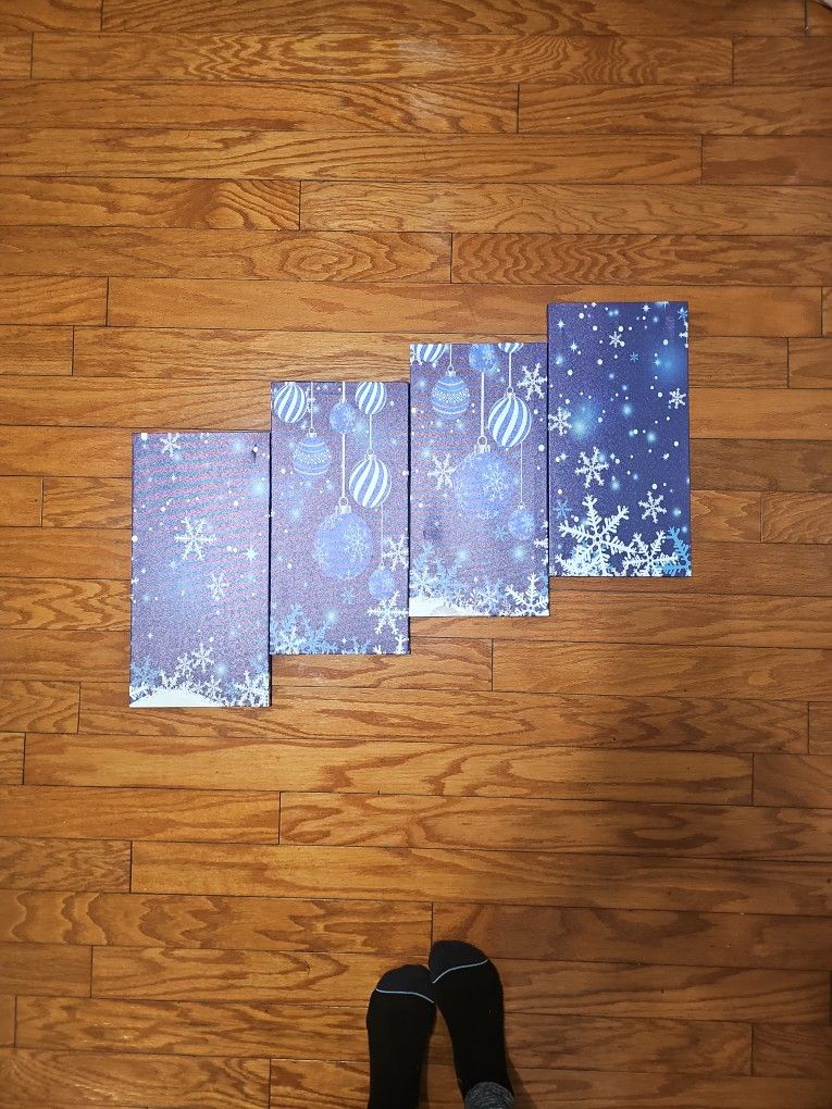 4 Piece Winter Canvas Wall Art 
