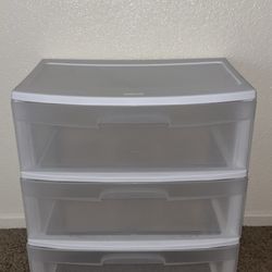 White/ Clear Plastic Dresser