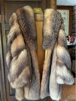 Full-length genuine silver fox Fur Coat.