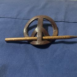 “Peace”  Sign Pony Tail Barrette 