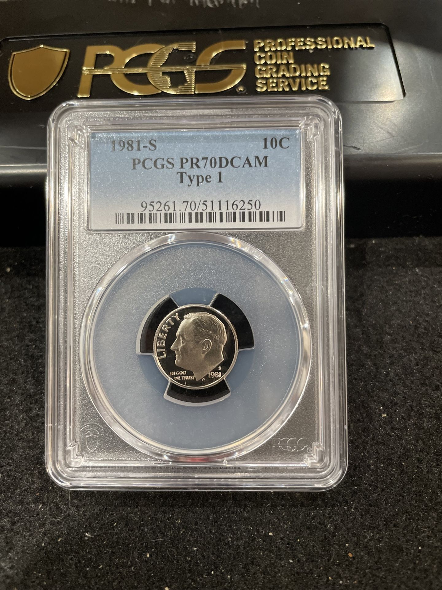 1981 S Gem Proof Perfect Graded Type 1 Roosevelt Dime Graded At PR70 T-9