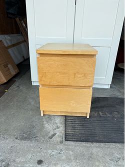 IKEA 2-Drawer Nightstand – Light Birch Finish