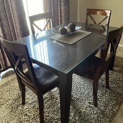 Expresso Dining Table Set Top 54 In X 46 In  Height 30 In 