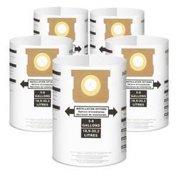 Shop Vac Bag 5-8 Gallon - Pack of 5 Replacement  New