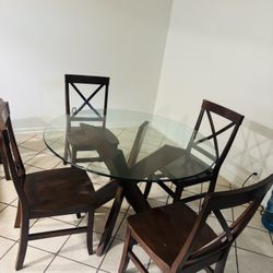 Table and bar stools