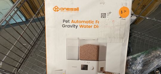 Oneisall Pet Automatic Feeder & Gravity Water Dispenser
