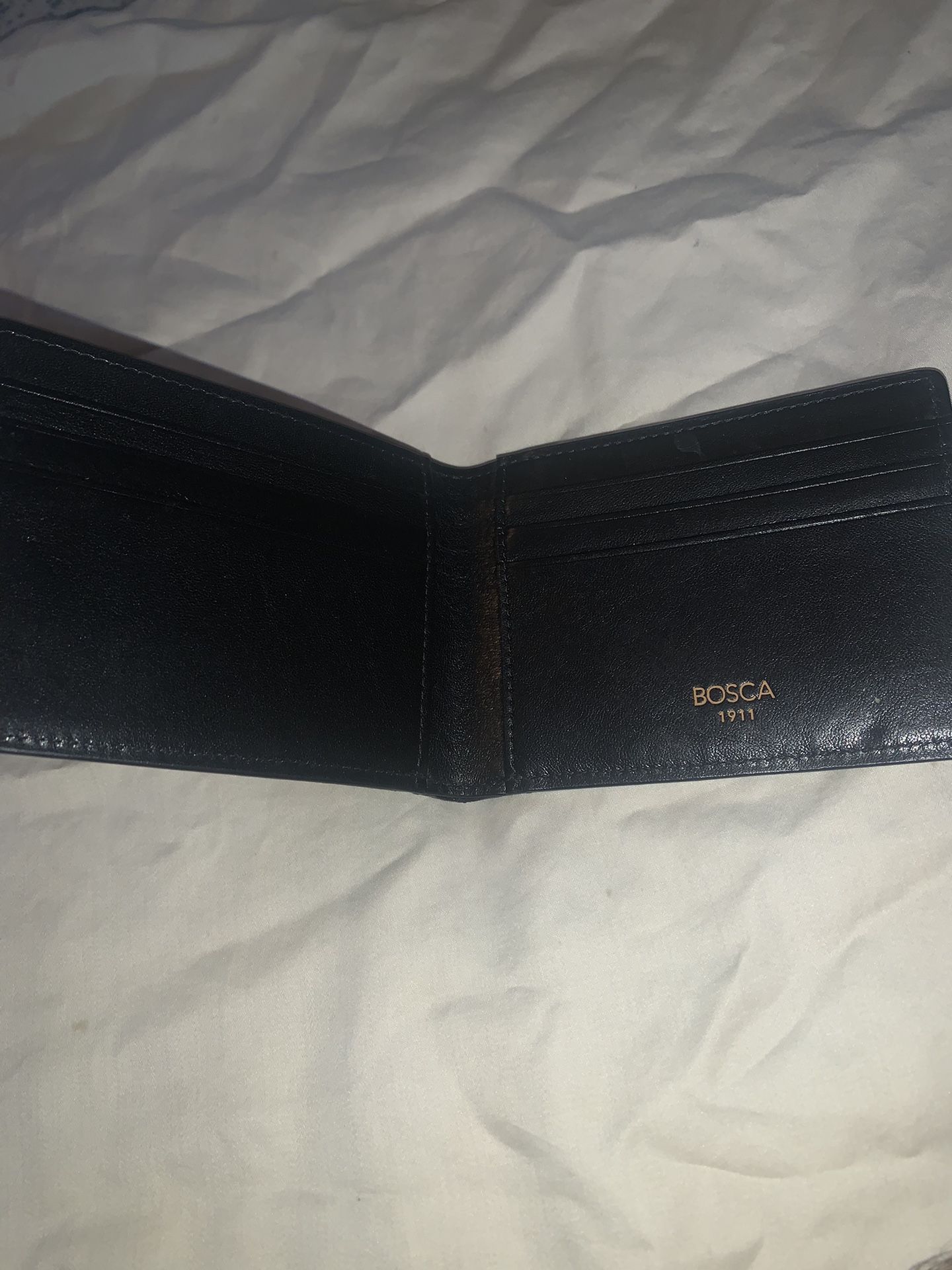 Bosca 1911 Small Biofold Wallet In Black Dolce Leather