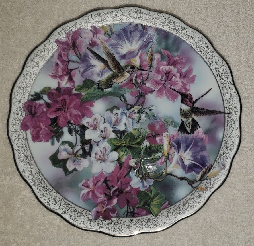 "Morning Glory" by Janene Grende Hummingbird Decorative Accent Plate