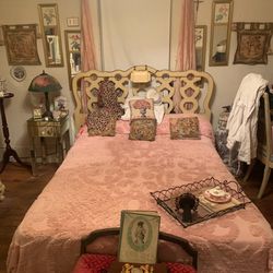 Vintage French Provincial Bedroom Set, Dresser, Armoire, Full BED