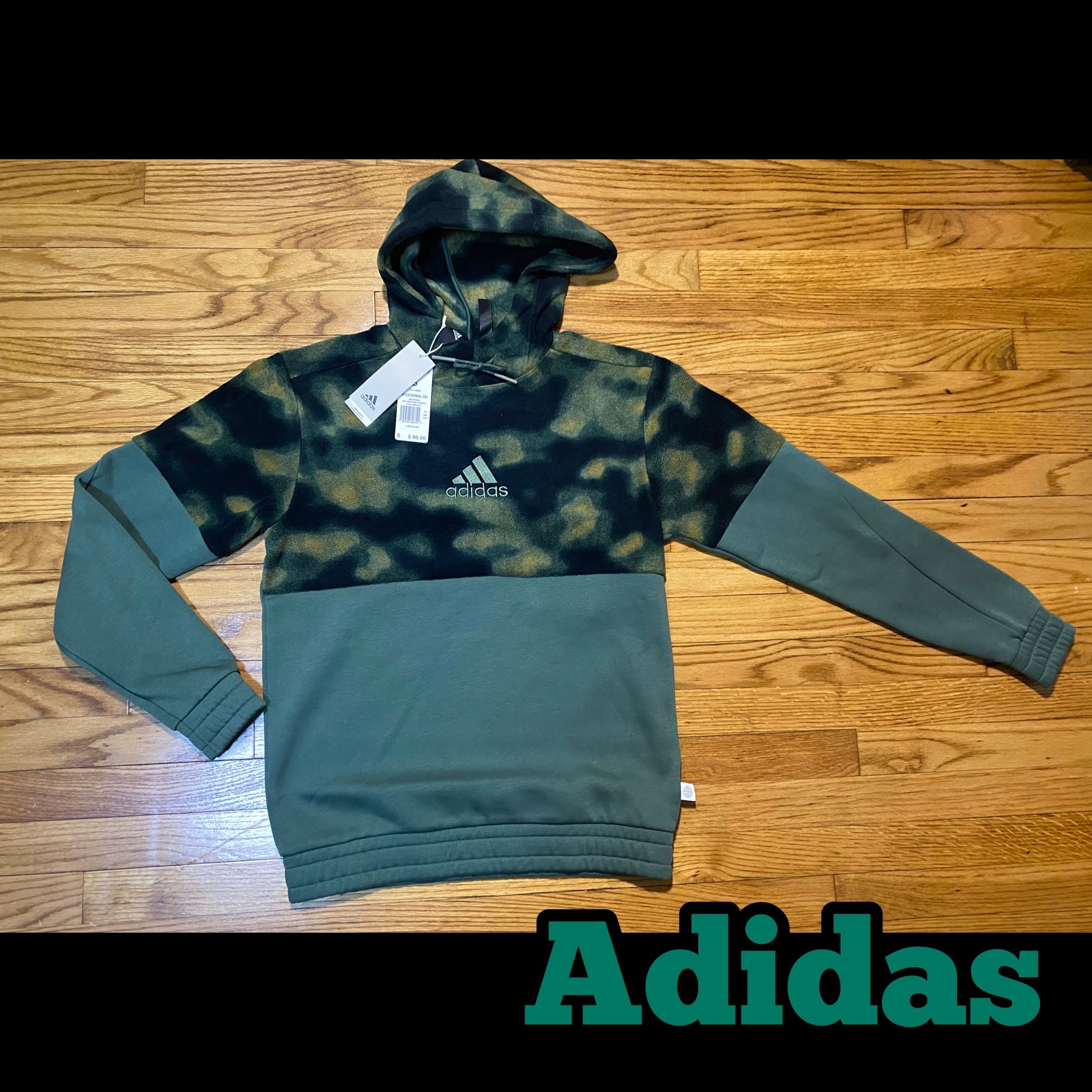 Adidas Polar Fleece Nature All Over Print Pullover Hoodie Men’s Sz S New @920
