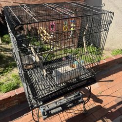 Bird Cage With Rolling Stand 