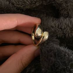 Sterling Silver/Gold Plated Ring  SIZE : 7