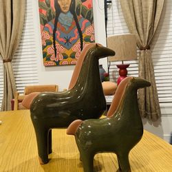 Crate & Barrell 2piece Ceramic Horse Set