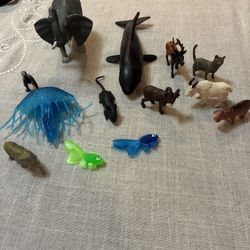 13pc Lot Assorted Land and Water Animals 
