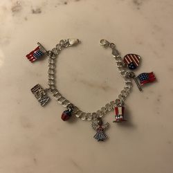 Vintage Patriotic Charm Bracelet 
