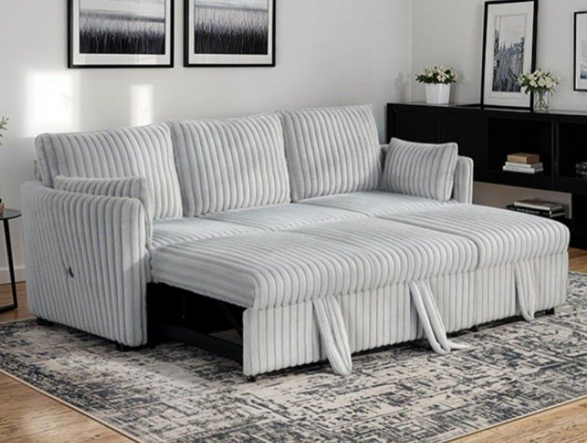 Brand New Grey Sectional Sofa Sleeper