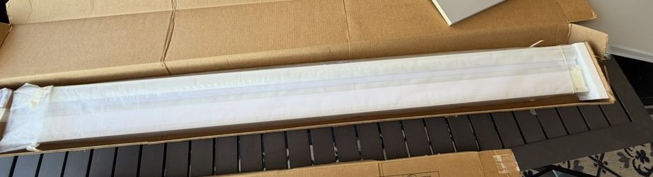 Brand New Bali Combination Blind – 59×59, 2” Fabric Pleats, Westport Bone